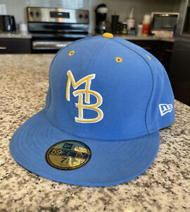 Myrtle Beach Pelicans Fitted Hat MiLB New Era 59fifty Size 7 1/2 Blue Baseball