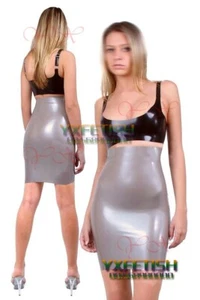 063 Damen Latex Gummirock High Wasit Latex Kleid Rock kein BH 0,4 mm - Bild 1 von 1