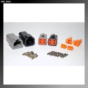 Deutsch DTP 4-Pin Black & Grey Connector Kit, 12-14AWG Solid Contacts, USA - Picture 1 of 1