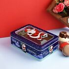 Christmas Gift Metal Storage Container Tin Box Canisters Snowfall Santa Box