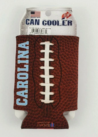 North Carolina Tar Heels Football Can Cooler 12oz Koozie Two-Sided NEW Cover