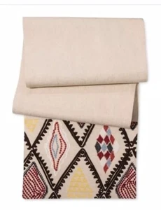 Threshold Cream Kitchen Textiles Black Red Multi Embroidered Table Runner New - Picture 1 of 3