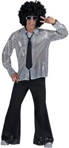 Disco Pants with Sequin Bottoms - 1970's - Black - Costume - Picture 1 of 1