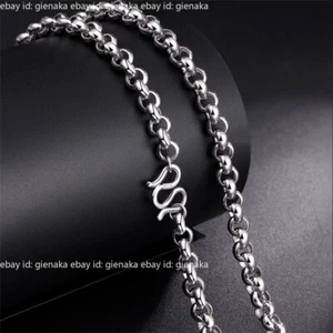 Real Pt950 Platinum 950 Men 4.5mm Rolo Chain Link Necklace 33.7g 24.8'inch - Picture 1 of 6