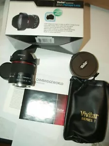 8mm F3.5 Vivitar NEW ASPHERICAL digital fisheye lens for NIKON cameras with case - Picture 1 of 7