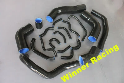 Silicone hose for Toyota Supra JZA80 2JZ-GTE VVTi Twin Turbo 1997-2002 Black - Image 1 of 2