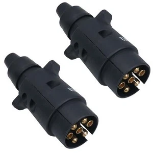 12N 7 Pin Plug Plastic Car Trailer Caravan Electrical Wiring Light Connector 2pc - Picture 1 of 6