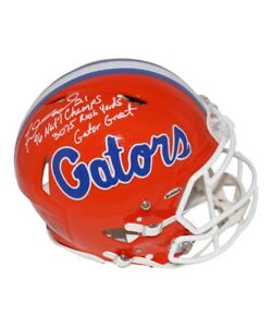 Fred Taylor Autographed Florida Gators Authentic Helmet 3 insc. Beckett 41209