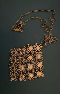 Vintage Sarah Coventry Gold Tone Necklace Floral Filigree Daisy Flower Diamond  - Picture 1 of 4