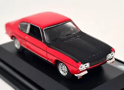 Cararama 1/72 - Ford Capri RS Rojo Negro Capó (5,5 cm) Diecast Model Car Foto 1 de 4