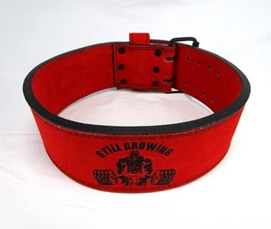 Powerlifting Weight Lifting Belt, 4" Wide X 10mm Thick Fitness Suede Leather - Picture 1 of 8