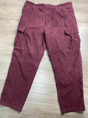 Vans Corduroy Cargo Pants Mens Size 38x31 Burgundy Loose Baggy - Image 1 of 4