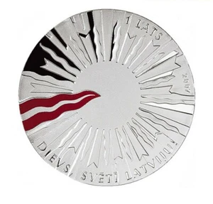 Latvia  , Lettland 1 lats State Rebirth of the State silver coin 2007 proof - Picture 1 of 2