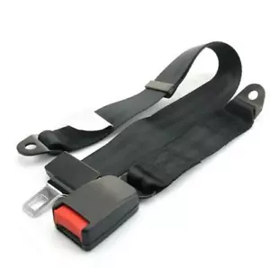 Kit de hebilla de cinturón de regazo de asiento de seguridad ajustable universal de 2 puntos correa negra 1x - Imagen 1 de 8