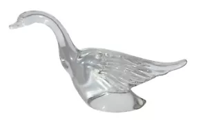 Vtg Heisey Clear Glass Goose Figurine Wings Back Imperial Ohio 1950's - Picture 1 of 9