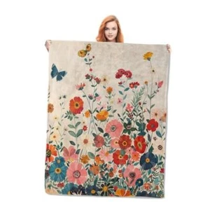 Vintage Floral Blanket Gifts for Women Girls Adults Soft Warm 50"x60" Color110 - Picture 1 of 8