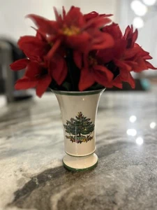 Spode Christmas Tree Bud Flower Spill Vase 5.5" H England No. S33241 - Picture 1 of 7