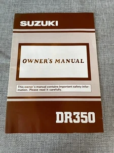 Suzuki DR 350 Motorcycle Dirtbike Owner’s Manual - Picture 1 of 3