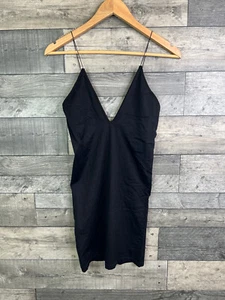 Free People Seamless Slip Dress Size Medium Large Black Strappy High Platform - Picture 1 of 6