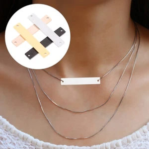 12 Pcs Stainless Steel Tag Metal Stamping Blank Charm Rectangle Blanks - Imagen 1 de 12