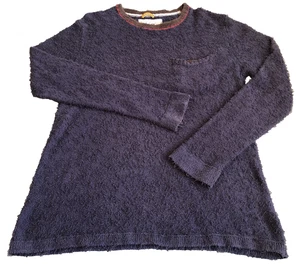 Suéter Koto Para Hombres M Púrpura Tejido Bolsillo Flecos Manga Larga 93% Algodón Borde Marrón - Imagen 1 de 17