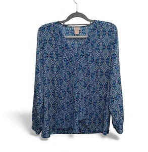 Chicos Balza Frontale Popover Medaglione Tessuto Motivo Taglia 1 (Media 8/10) - Foto 1 di 4