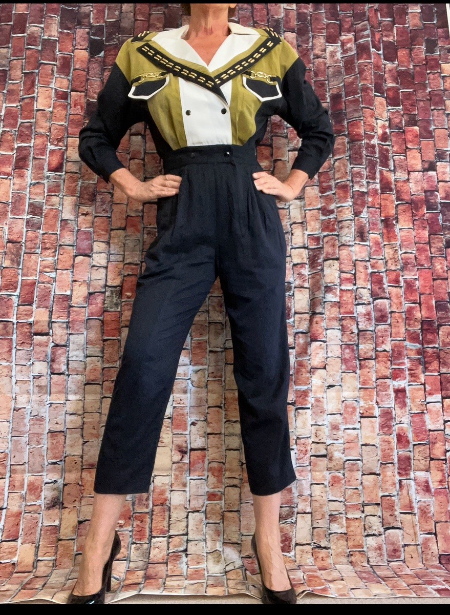 Jumpsuit Black 1980s Vintage Jumpsuits & Playsuits for Women