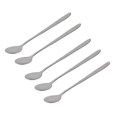 Stainless Steel Tea Coffee Dessert Stir Handle Spoon 18.7cm Length 5PCS - Image 1 of 4
