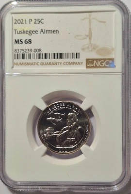 2021 P Tuskegee Airmen Quarter NGC MS 68 - Image 1 of 2