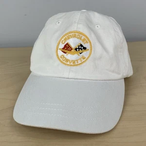 Chevrolet Corvette Strapback Mütze weiß Lederriemen gesticktes Logo Neu mit Etikett - Bild 1 von 11