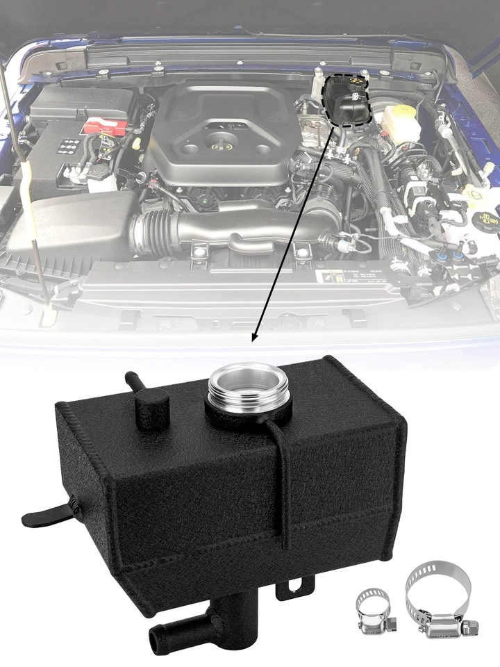Aluminum Engine Coolant Reservoir 68364312AC For 2018-2024 Jeep Wrangler 2.0L - Image 1 of 4