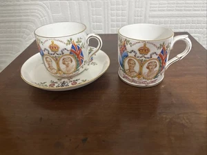 1937 Plant Tuscan China Commemorative Cup & Saucer & Mug  - Picture 1 of 11