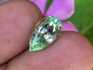 3.90 Ct Natural Green Sapphire Excellent Pear Certified Ceylon Loose Gemstone - Picture 1 of 6
