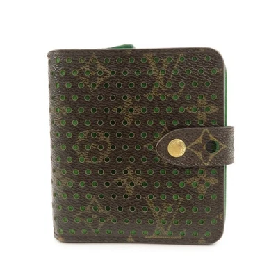 Louis Vuitton Monogram Perfore Compact Zip Bi-fold Wallet M95218 Auth Used F/S Foto 1 de 4