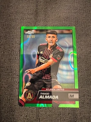 2023 Topps Chrome MLS Soccer Atlanta United Thiago Almada 8/99 Neon Green Lava - Image 1 of 4