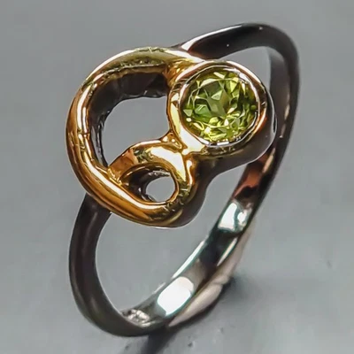 Vintage ring Natural Peridot Ring 925 Sterling Silver Size 5.75 /R444535 - Image 1 of 4