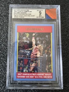 2017 Topps Heritage #6 Ultimate Warrior 30 SummerSlam Patch Jersey Fusion BGS 9 - Picture 1 of 6