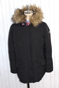 Men's Lonsdale Black Hooded Parka Coat Jacket Size XL - Picture 1 of 11