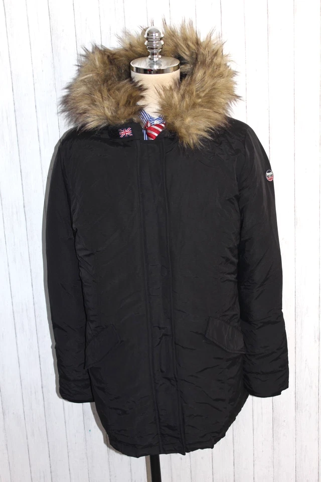 Men's Lonsdale Black Hooded Parka Coat Jacket Size XL - Image 1 of 4