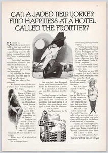 The Frontier Hotel Las Vegas Cartoon Ad for Cosmopolitans Vintage Print Ad 1970 - Picture 1 of 5