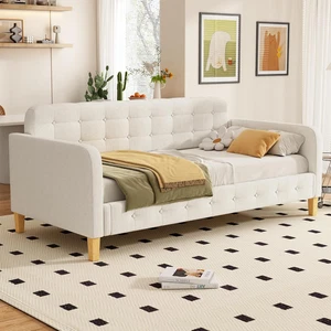 90X200Cm Schlafsofa, Daybed,Tagesbett, Mit Knopfnagelverzierung,Stilvoll Und Ein - Bild 1 von 9