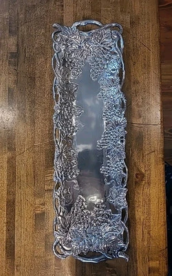 Bandeja de servir vintage Arthur Court prato uvas oblongo 19" x 5.5" 1995 - Imagem 1 de 4