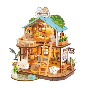 Robotime DG169 Rolife Puppy's Acogedora Villa Hágalo Usted Mismo Casa en Miniatura - Imagen 1 de 7