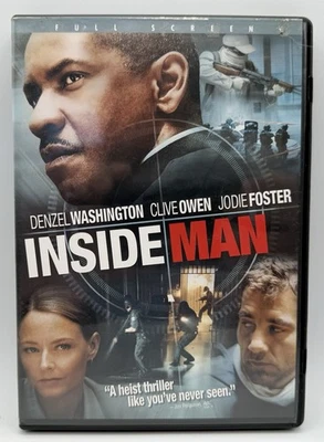 Inside Man DVD Fullscreen Edition Denzel Washington Clive Owen Jodie Foster 2006 - Image 1 of 3