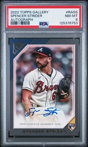 2022 Topps Gallery - Spencer Strider Rookie Autographs (RC) Auto #RA-SS PSA 8 - Picture 1 of 3