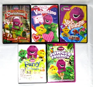 Barney and Friends DVD Lot of 5 Very Merry Christmas Jungle Friends Furry Friend - Picture 1 of 14