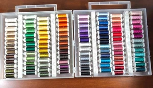 Sulky Rayon 104 Spools Machine Embroidery Thread in PLASTIC Carrying Case EUC - Picture 1 of 22