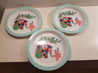 Kinder Geschirr Set – 3 Teller + Besteck (Löffel, Gabel, Messer) – bunt – Kunsts - Bild 1 von 4