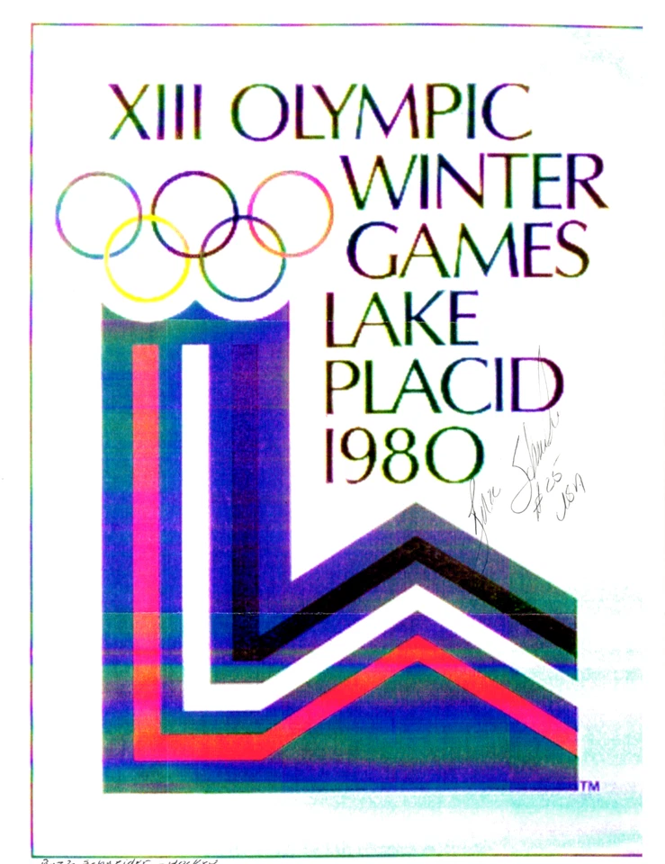 Buzz Schneider Signed 1980 Lake Placid Olympics 8.5x11 Poster Printout Hockey - Image 1 of 1