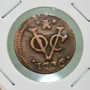 RARE Date 1736 Dutch Netherlands Voc 1 Duit New York Penny Zeeland Coin_M10 - Bild 1 von 4